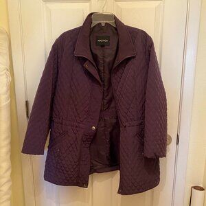 Nautica purple quilted jacket, XL, fully lined
